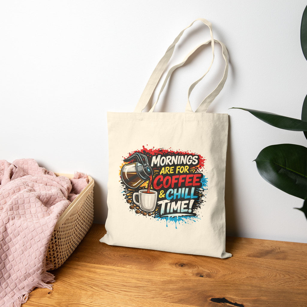 Coffee & Chill Tote Bag - 'Mornings Are For Coffee & Chill Time' Canvas Tote