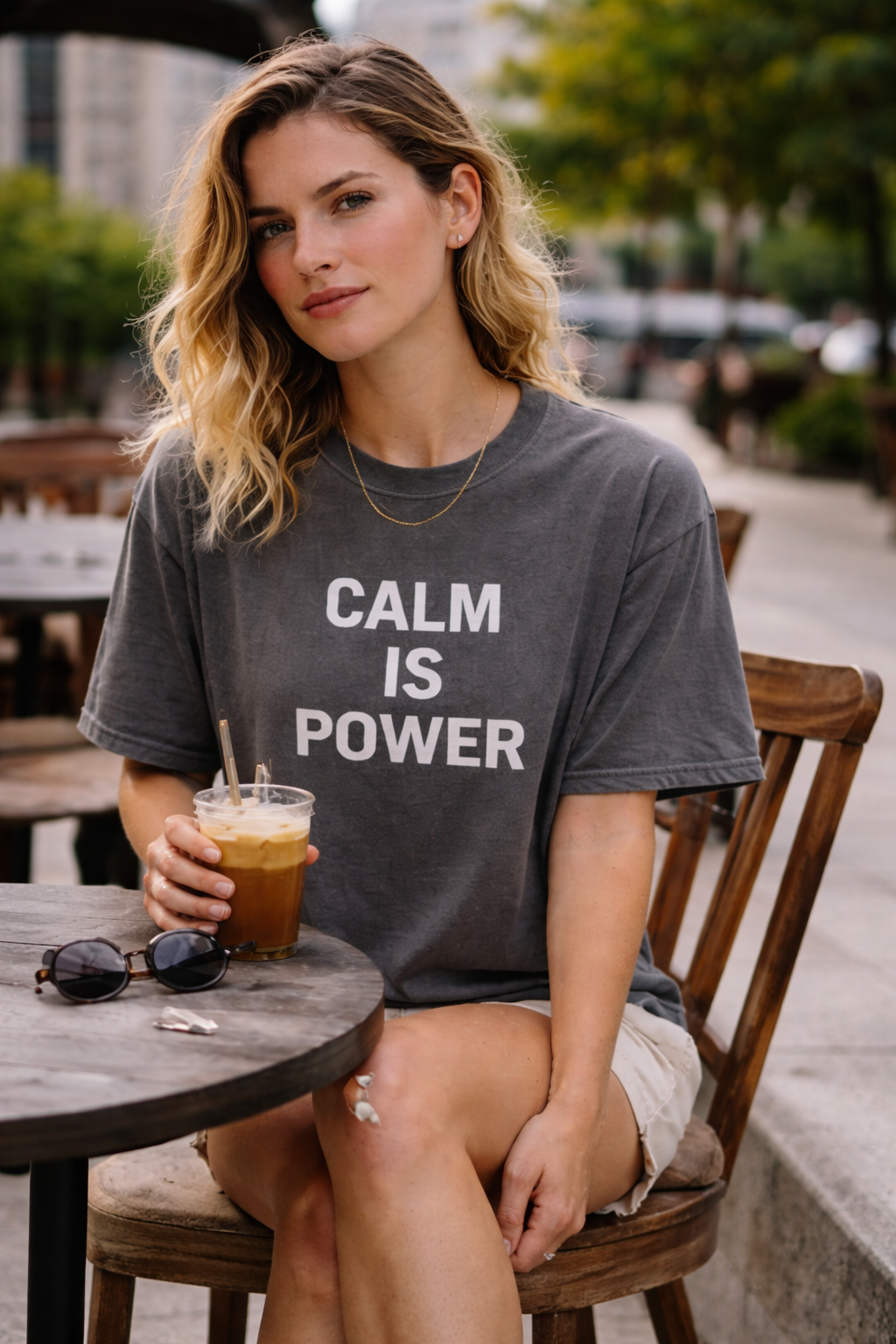 Snow Washed Oversized Cotton T-Shirt