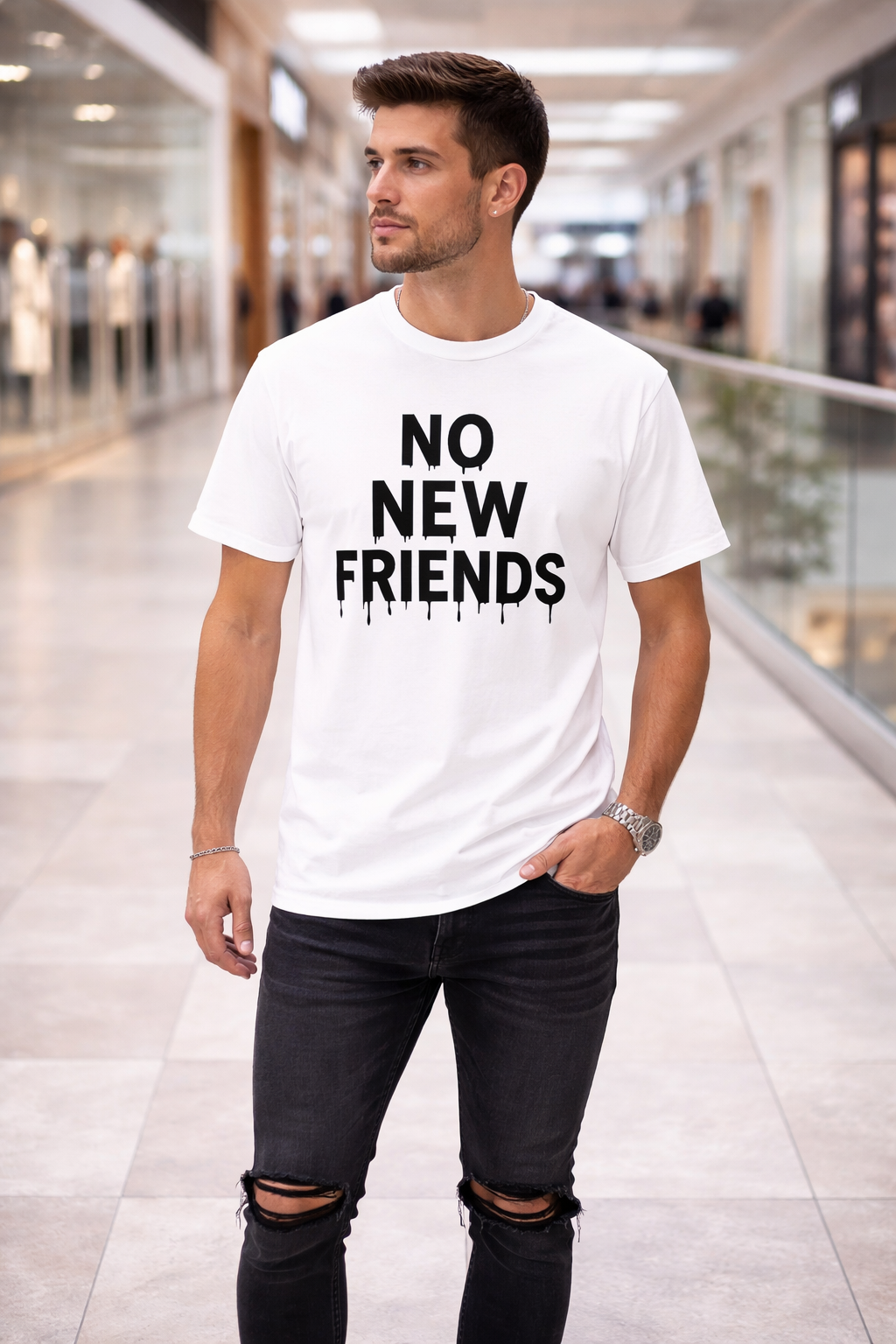 No New Friends Tee